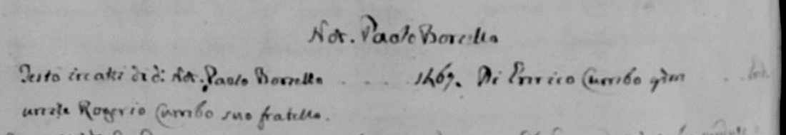 Retranscription du testament de CUMBO Errigo dans la collection ADAMI