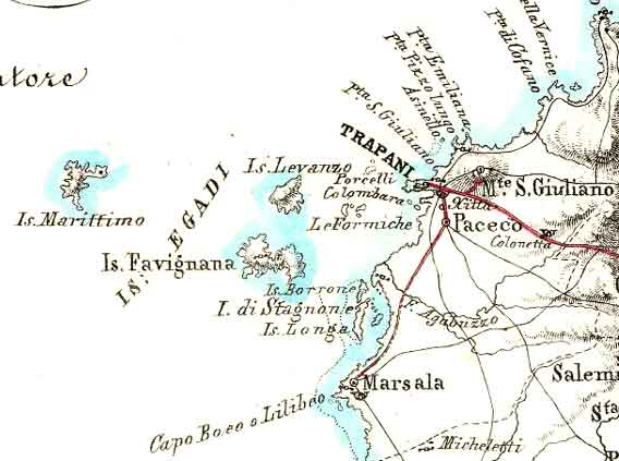 Carte du Triangle Sicilien en 1853